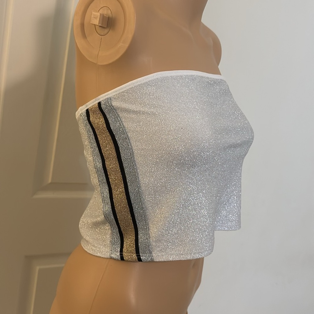 Victoria Secret PINK Silver Tube Top Size Large - Picture 3 of 10